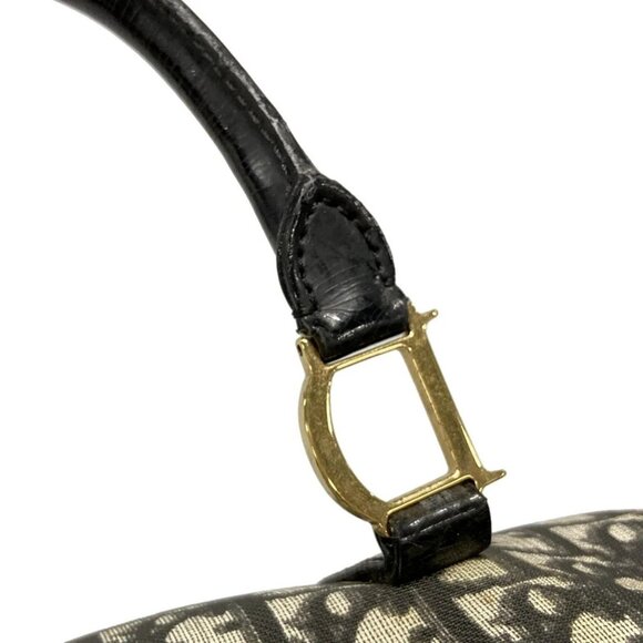 Auth DIOR/ChristianDior Trotteur Black Cream Dark Gray PVC Patent Leather - Picture 8 of 16